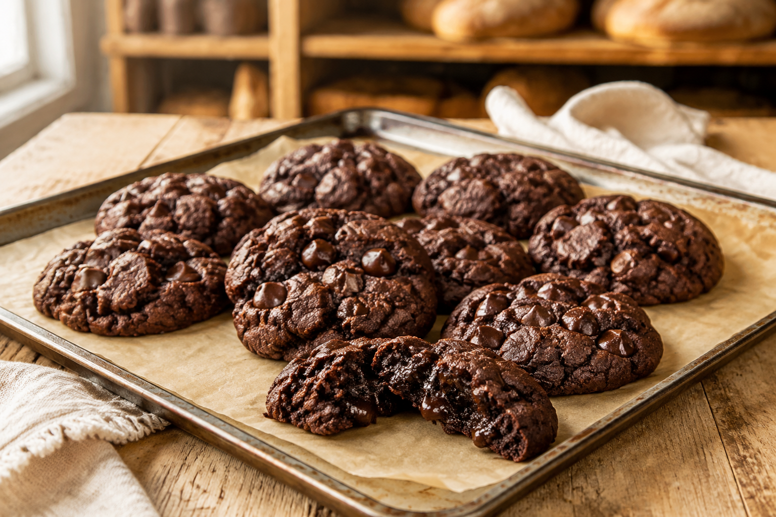 Chocolate chocolate chip cookies from Hearts Delight Bakery